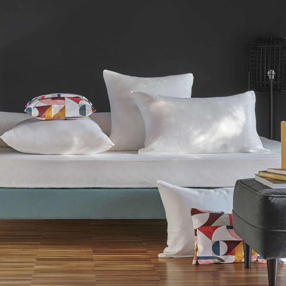 Lot de 2 protège oreillers molleton coton bio Mona