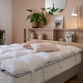 Surmatelas 90% plumettes de Canard et enveloppe coton percale Cali