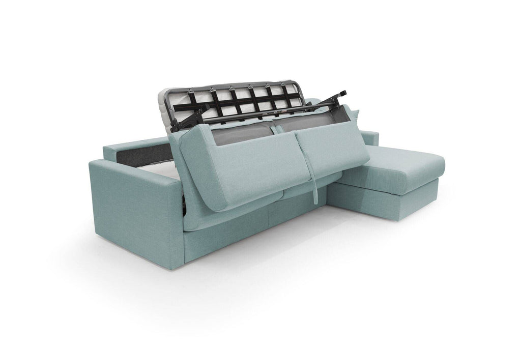 Canapé d'angle convertible et réversible en tissu recyclé déhoussable Aubin