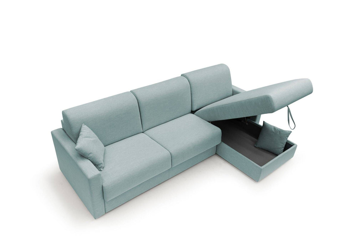 Canapé d'angle convertible et réversible tissu recyclé déhoussable Aubin