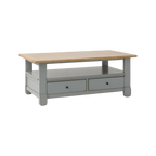 Table basse en bois massif 2 tiroirs Embellie