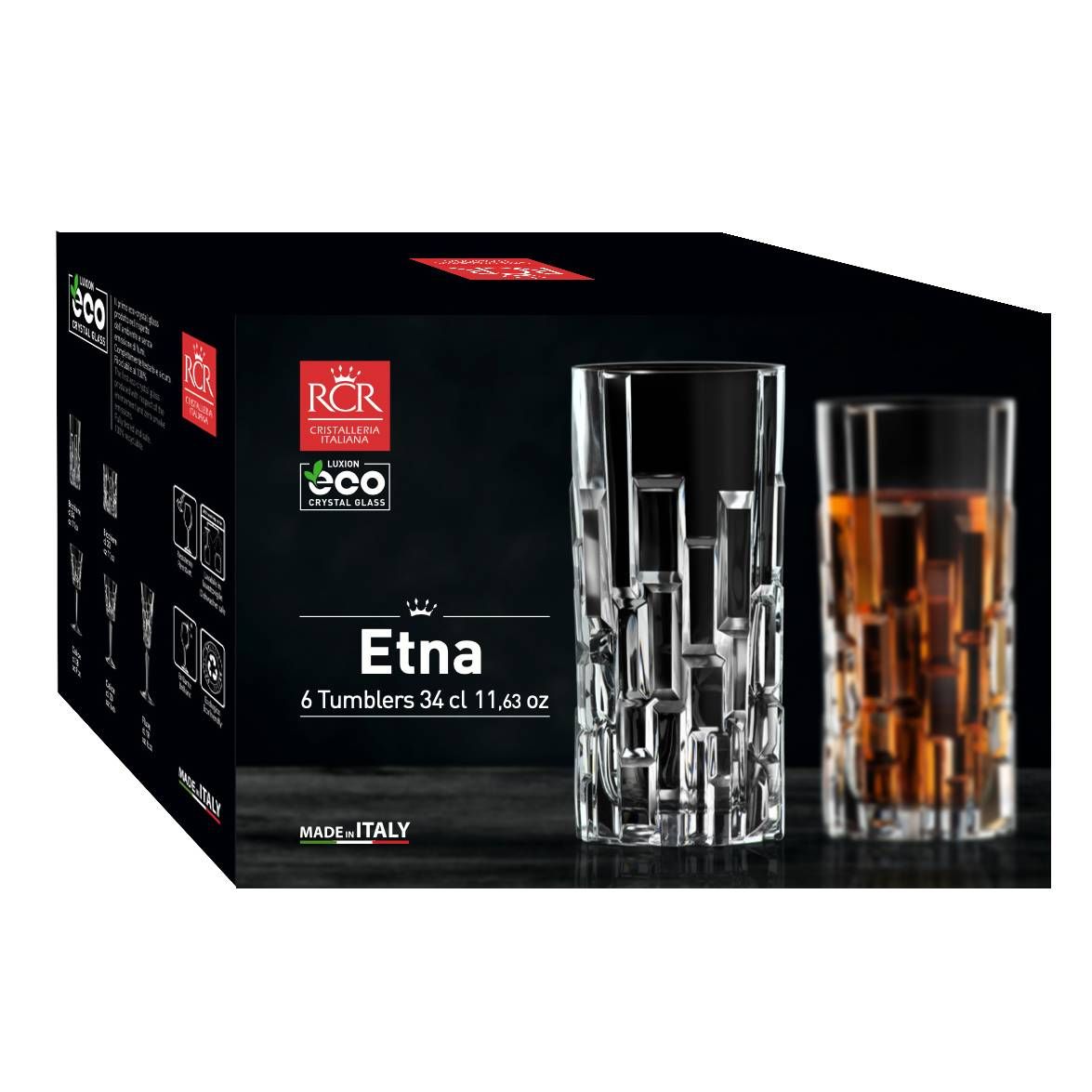 Lot de 6 chopes forme haute Etna 34 cl