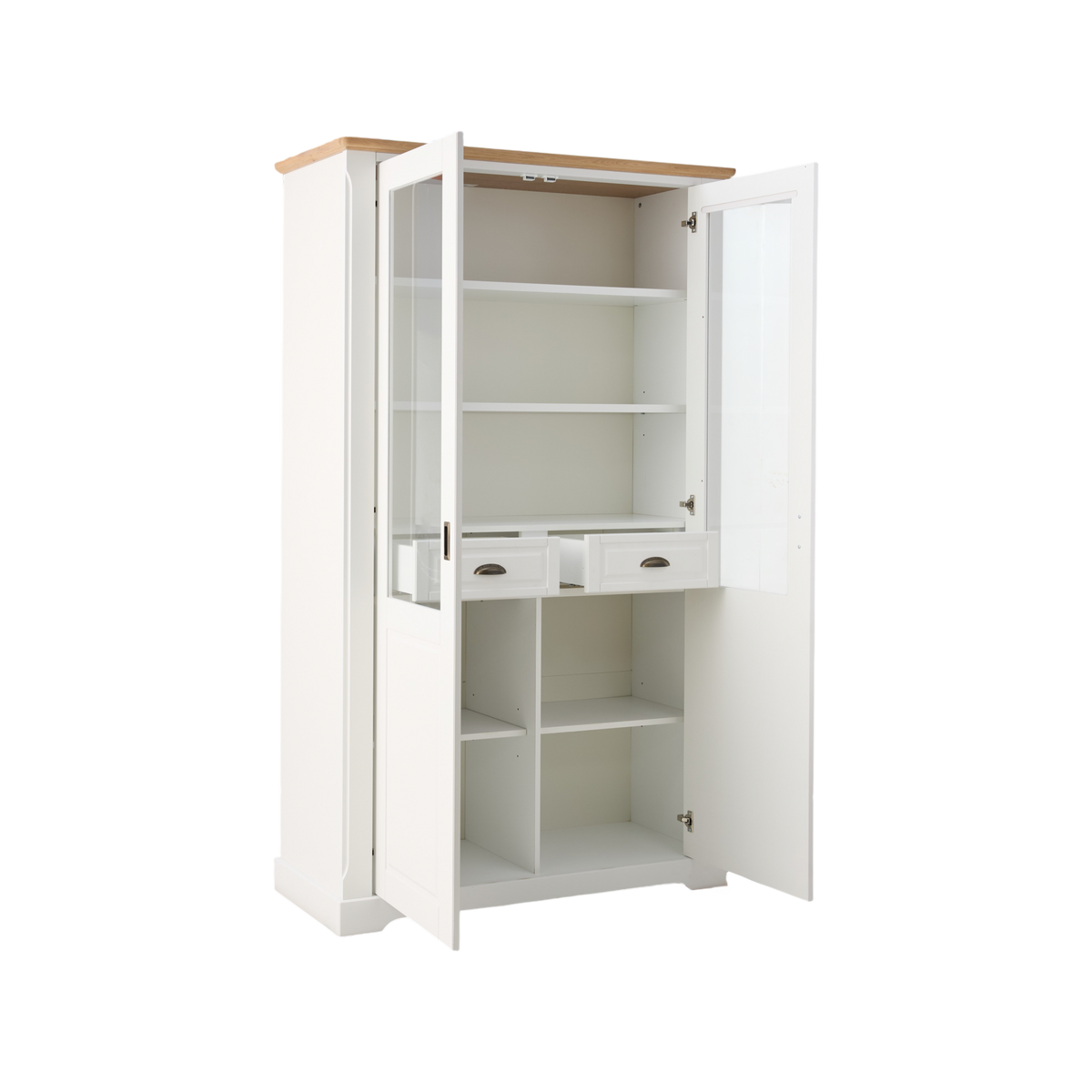 Vaisselier blanc et bois Apolline