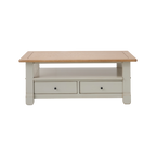 Table basse en bois massif 2 tiroirs Embellie