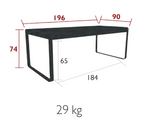 Table Rectangulaire 196 x 90 cm Bellevie en Aluminium