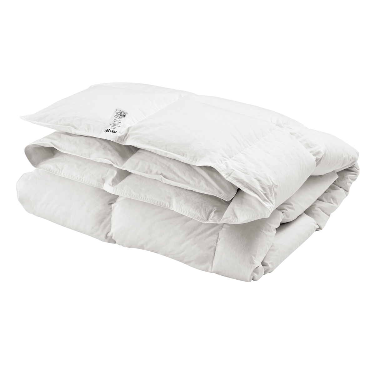 Couette chaude 70%duvet de canard Argenté et enveloppe coton percale Carla