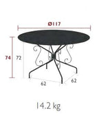 Table Ronde Ø117 cm Montmartre en Acier