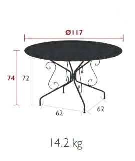 Table Ronde Ø117 cm Montmartre en Acier