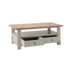 Table basse en bois massif 2 tiroirs Embellie