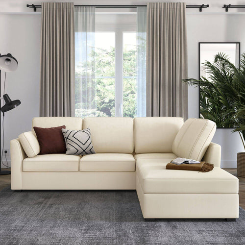 Canapé d'angle réversible tissu coton déhoussable Marbella