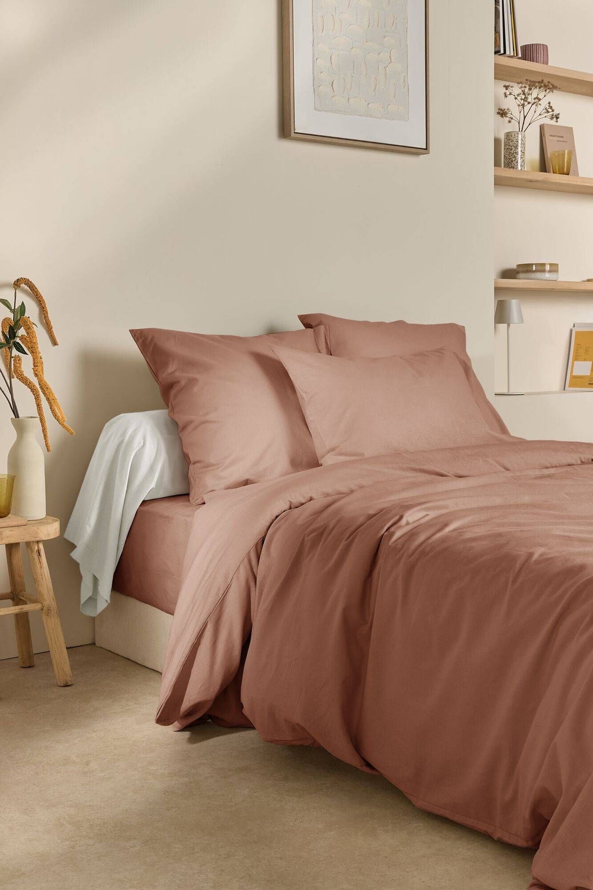 Drap housse coton lin Valentine