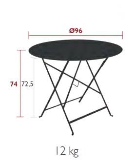 Table ronde pliante Bistro en acier Ø96 cm