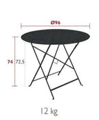 Table ronde pliante Bistro en acier Ø96 cm