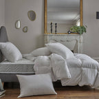 Couette chaude 70%duvet de canard Argenté et enveloppe coton percale Carla