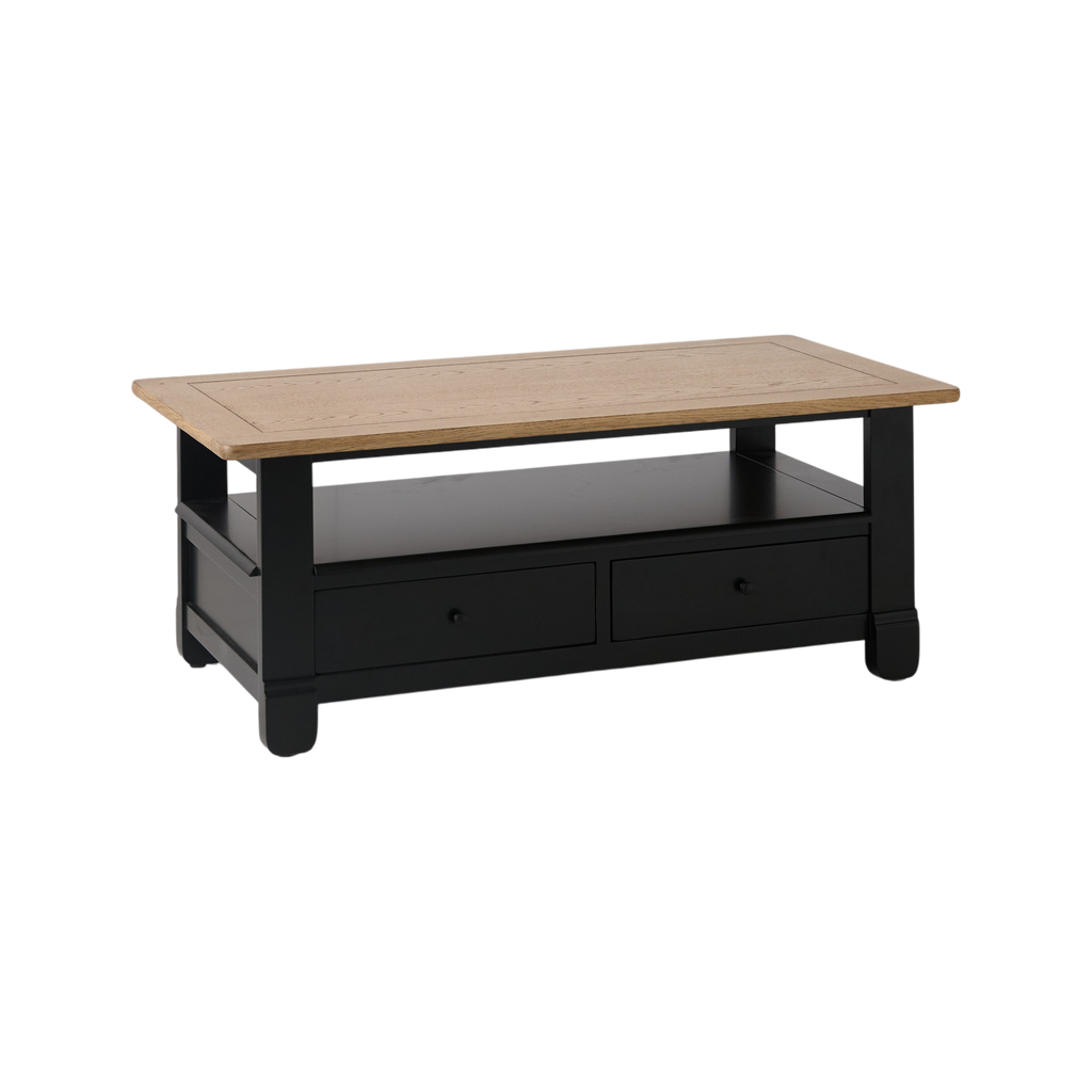 Table basse en bois massif 2 tiroirs Embellie
