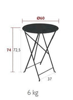 Table Ronde Pliante Ø60 cm Bistro en Acier