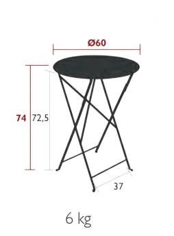 Table Ronde Pliante Ø60 cm Bistro en Acier